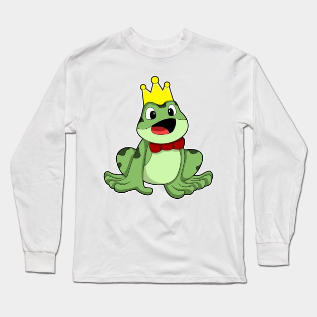 Frog as Frog prince with Crown Long Sleeve T-Shirt by Markus Schnabel